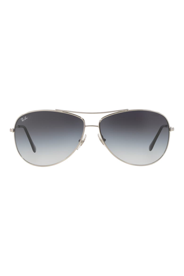 63mm Aviator Sunglasses, Main, color, GRAD SMOKE