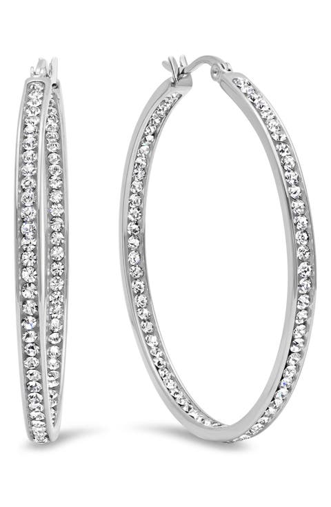 CZ Inside-Out Hoop Earrings