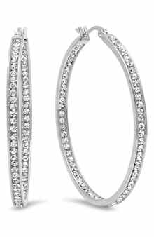 HMY JEWELRY CZ Inside-Out Hoop Earrings