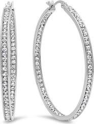 HMY JEWELRY CZ Inside-Out Hoop Earrings