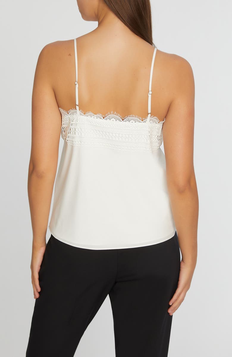 Elie Tahari The Mazzy Lace Trim Camisole, Alternate, color, Sky White