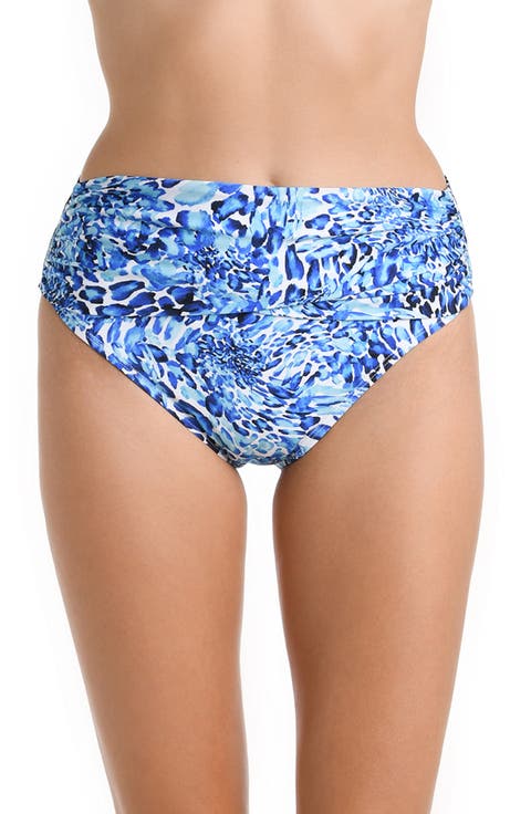 Cheetah Mid-Waist Overlap Sash Band Bikini Bottoms