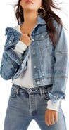 Free People Rumors Crop Denim Trucker Jacket
