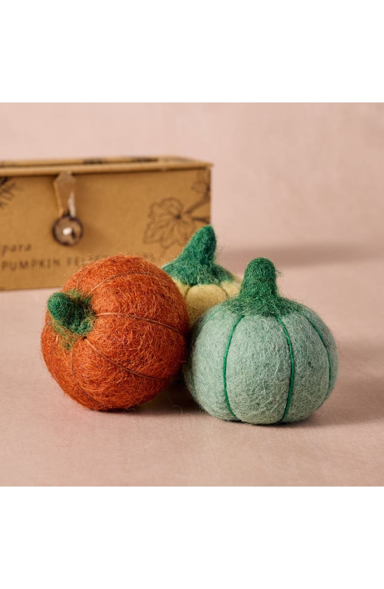 Ten Thousand Villages Sapha Pumpkin Shaped Felted Soaps, Alternate, color, Multi