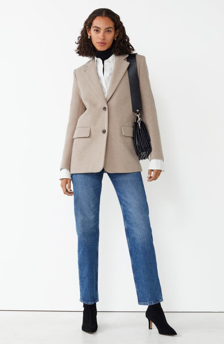 & Other Stories Oversize Wool Blend Blazer, Alternate, color, 