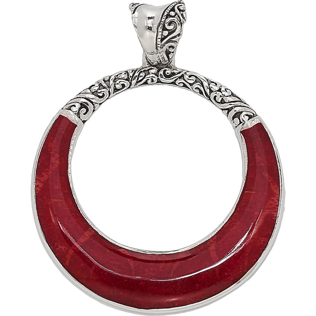 Samuel B. Sterling Silver Open Circle Pendant In Red