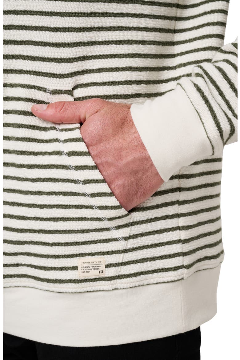 Shark Warning Stripe Cotton Blend Hoodie, Alternate, color, DARK OLIVE