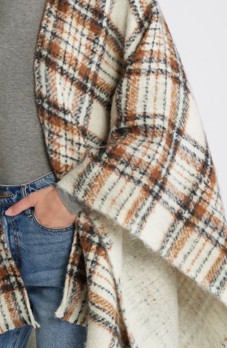 Treasure & Bond Plaid Fringed Ruana, Alternate, color, 
