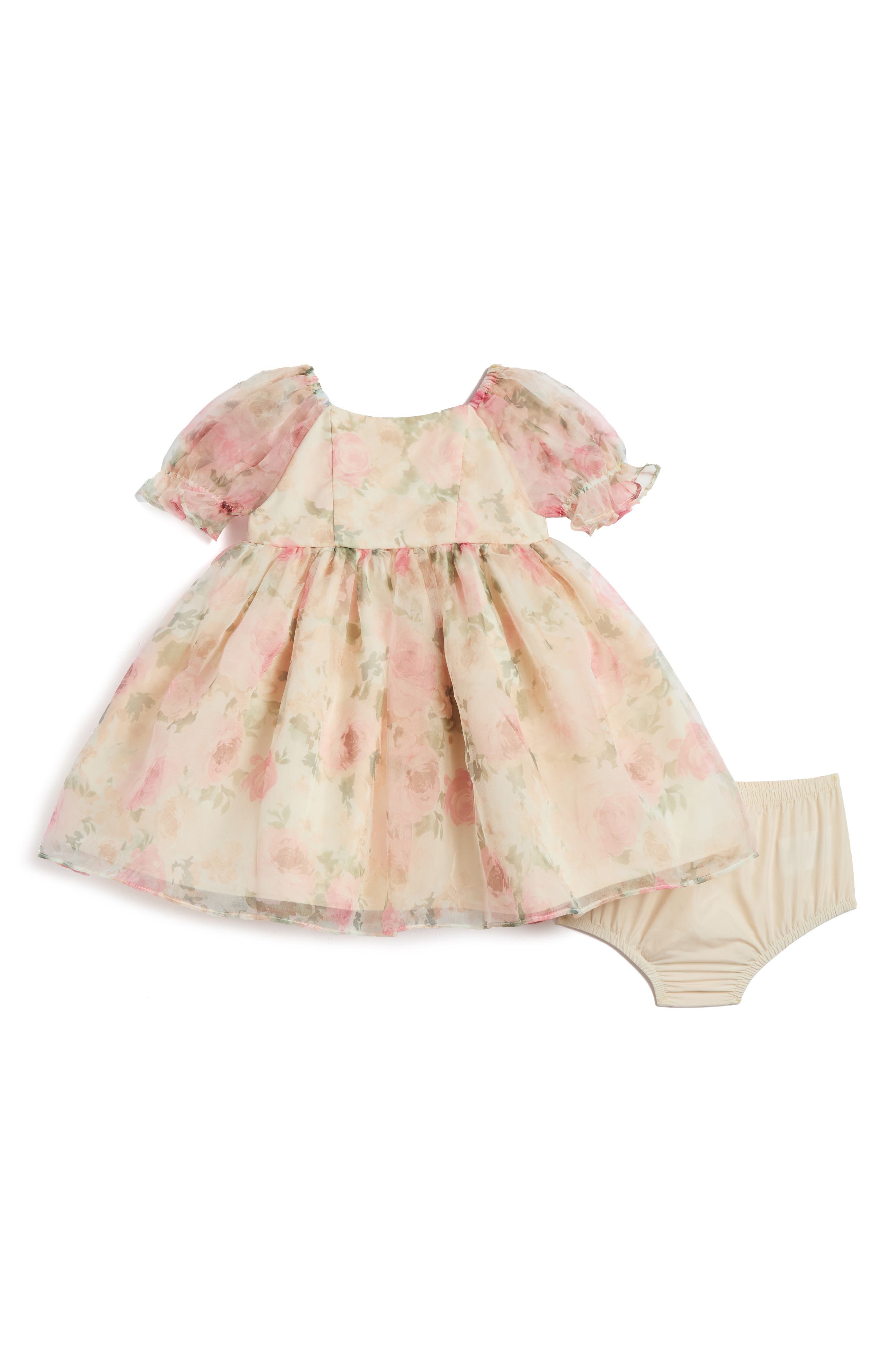 Emilia Floral Organza Dress & Bloomers Set