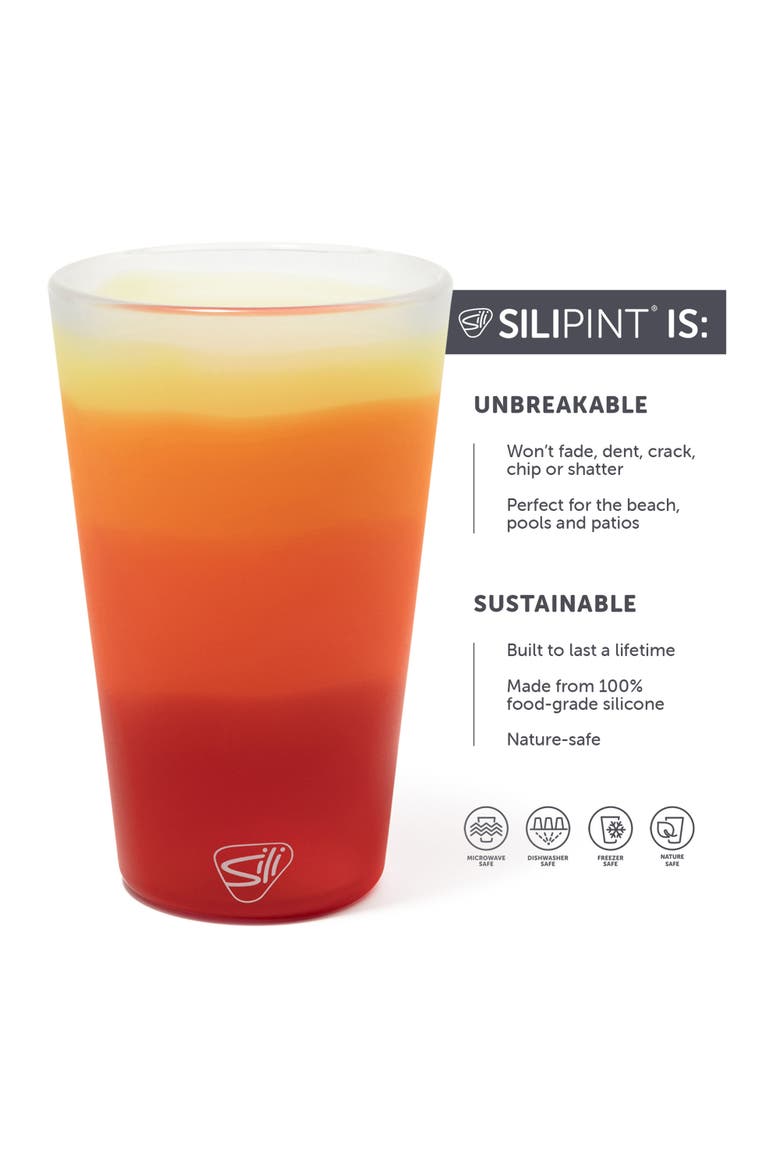 Silicone Pint Glasses 2 Pk, Alternate, color, Multicolored