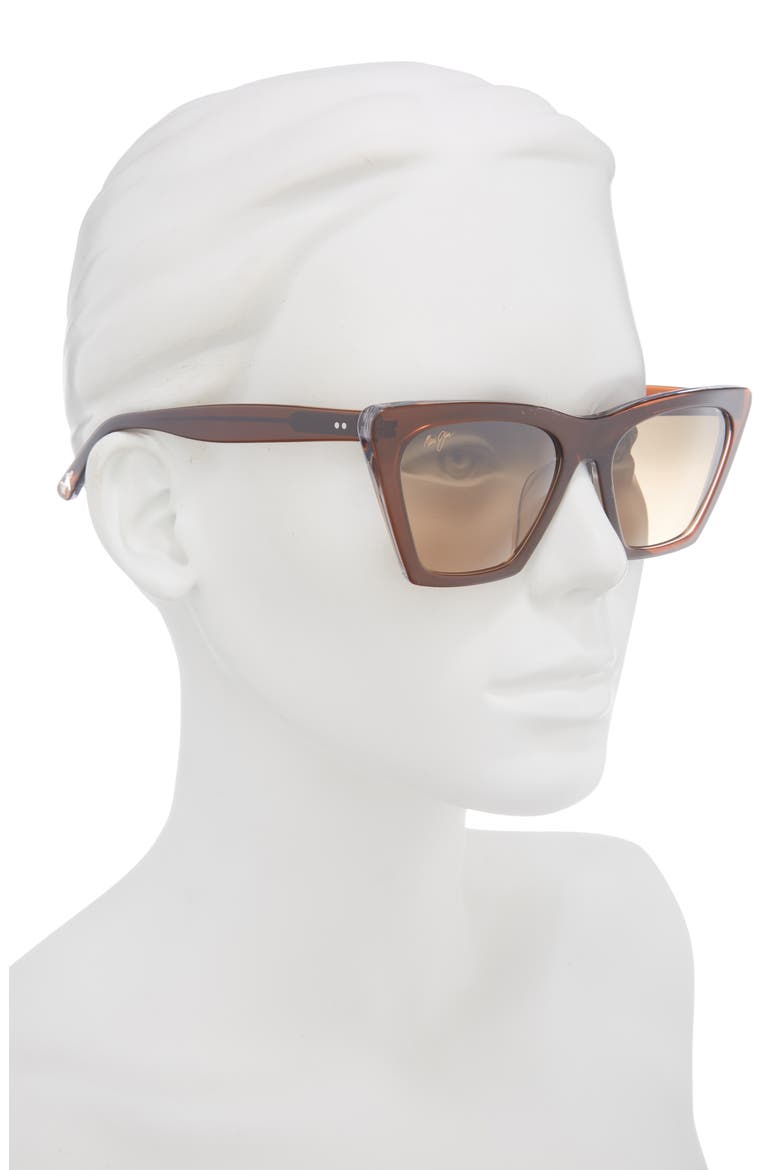 54mm Cat Eye Sunglasses, Alternate, color, ROOTBEER ROOTBEER BRONZE