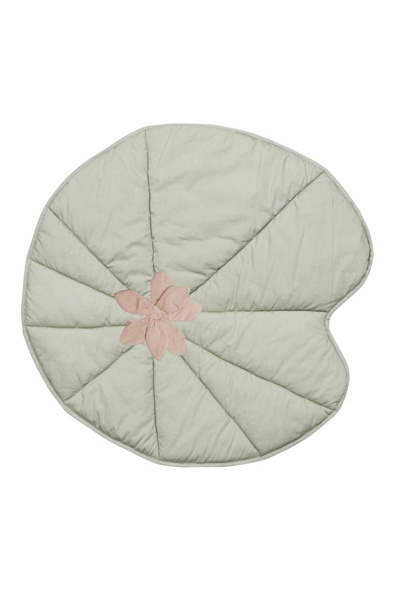 Water Lily Organic Play Mat, Main, color, OLIVE
