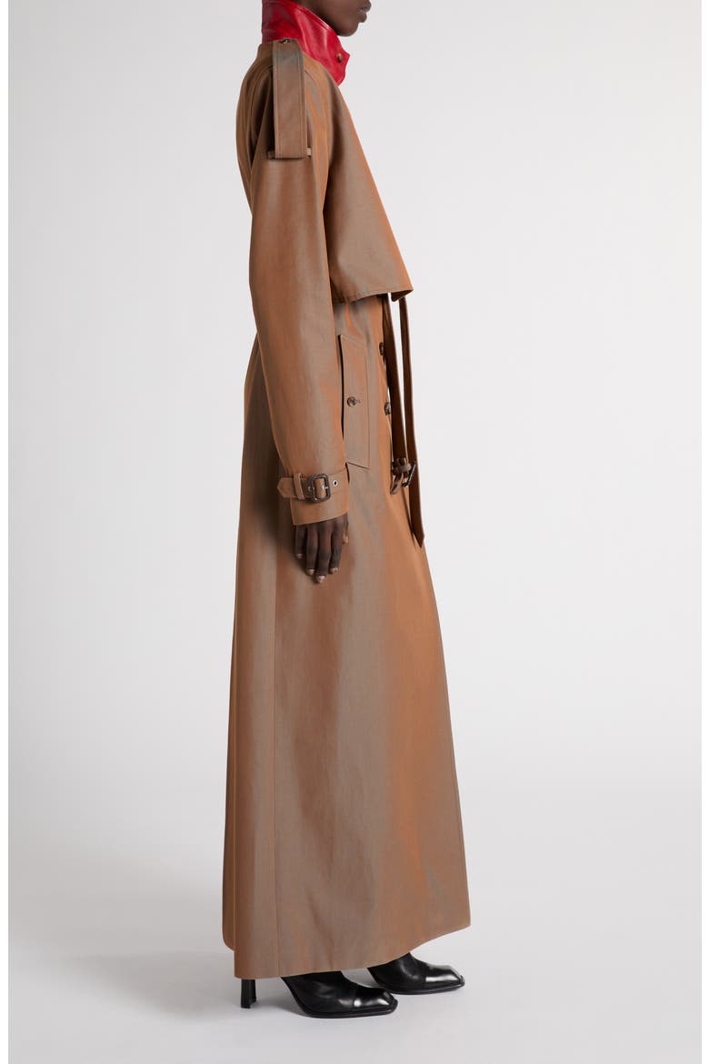 Long Cotton Trench Coat, Alternate, color, CEDAR - SIREN BLUE