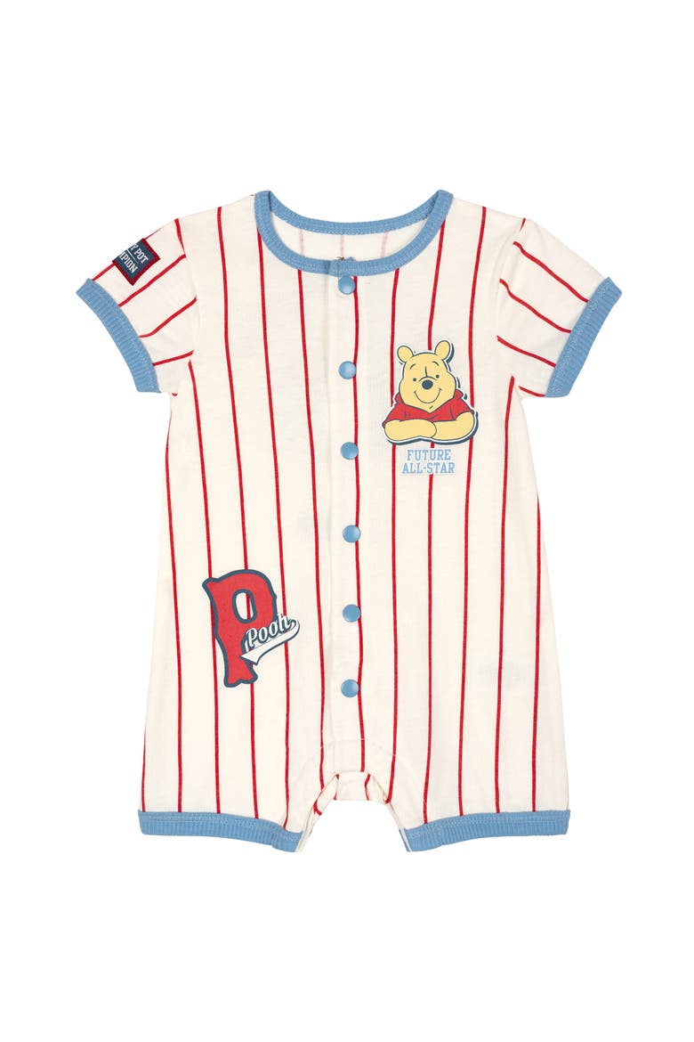 Winnie the Pooh Athletic One Piece Romper, Main, color, Light Blue Pooh
