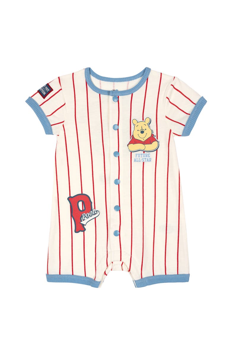 Disney Winnie the Pooh Athletic One Piece Romper, Main, color, Light Blue Pooh
