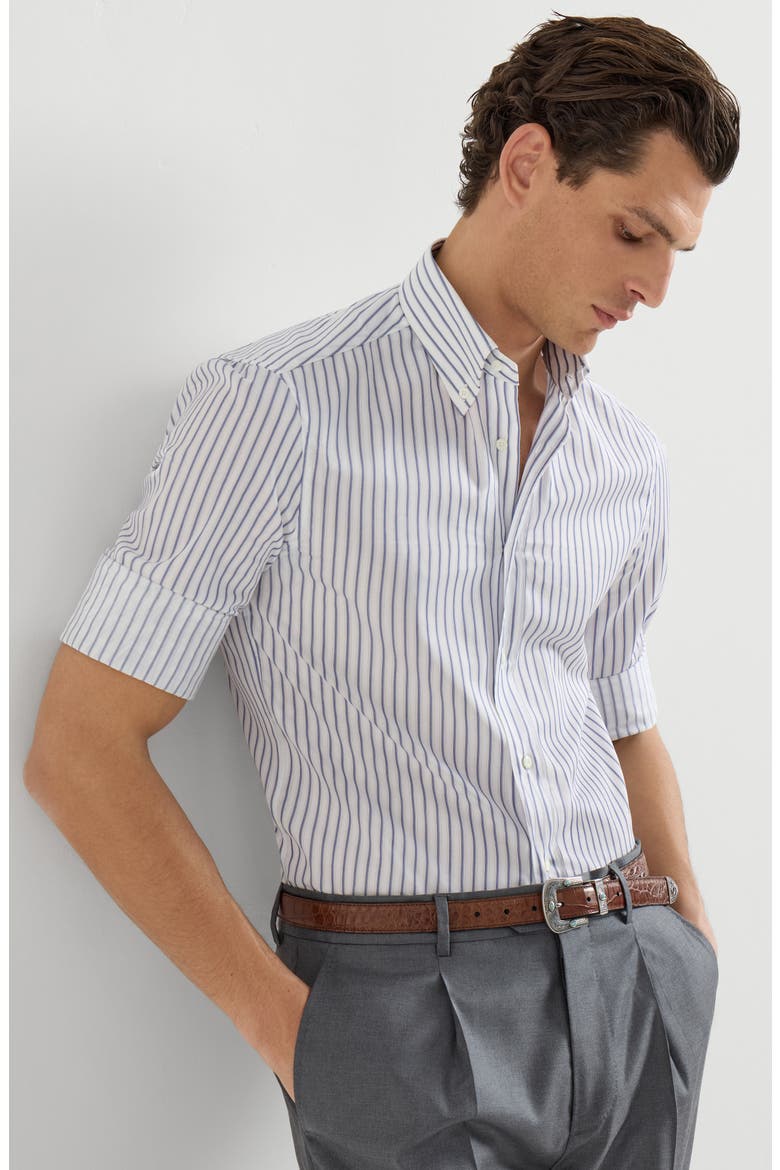 Button-down collar shirt, Alternate, color, White