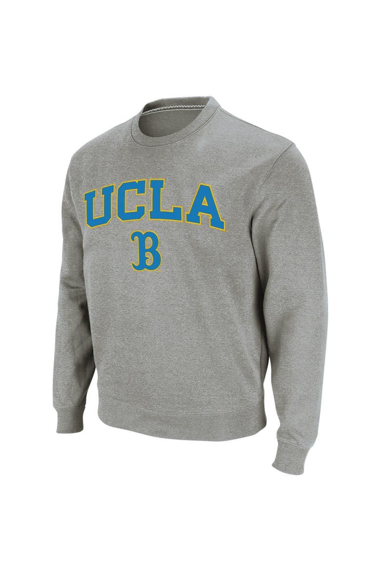 Men's Colosseum Heather Gray UCLA Bruins Arch & Logo Crew Neck Sweatshirt, Main, color, Heather Gray
