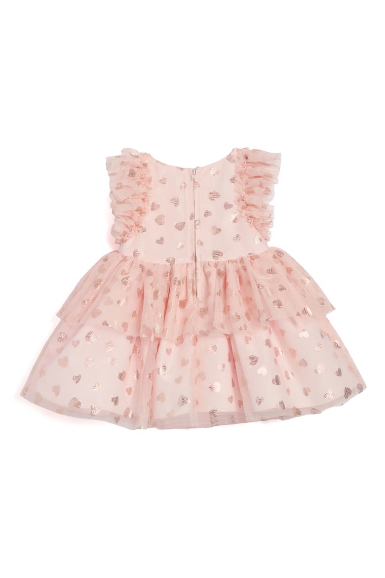 Heart Print Ruffle Dress & Bloomers, Alternate, color, MAUVE