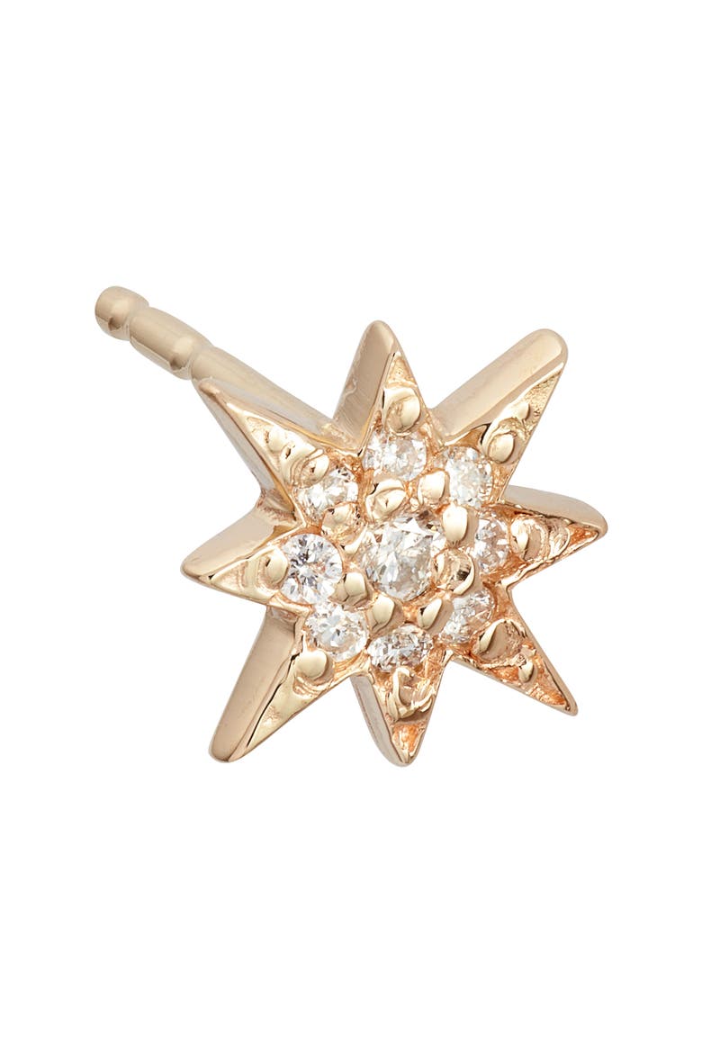 North Star Stud Earrings, Alternate, color, YELLOW GOLD