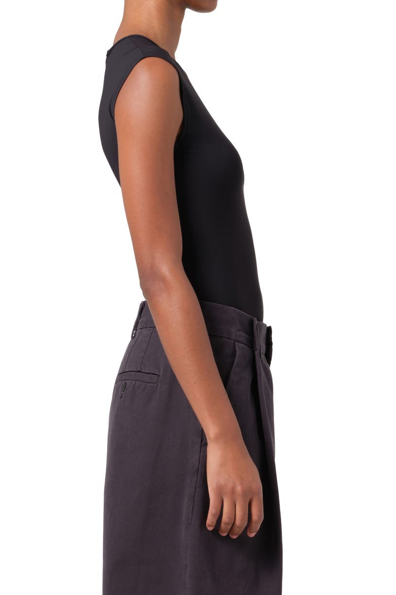 Aura Cap Sleeve Bodysuit, Alternate, color, BLACK