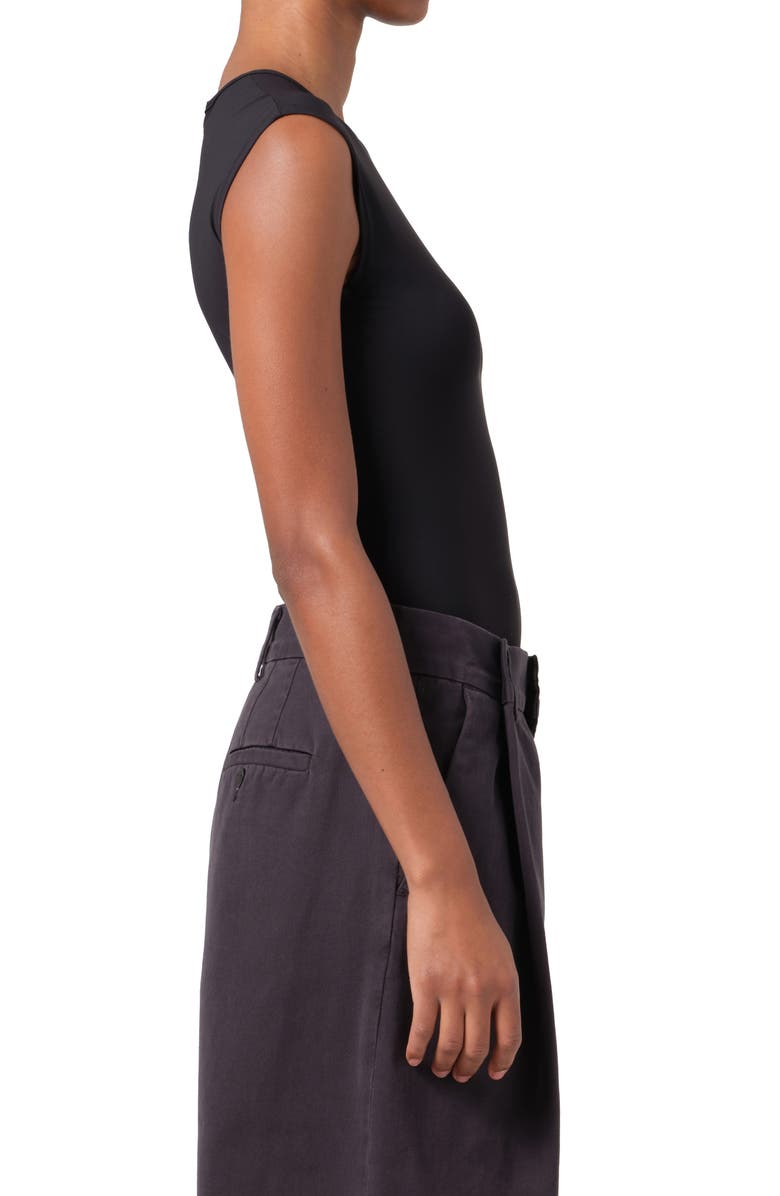 AGOLDE Aura Cap Sleeve Bodysuit, Alternate, color, Black