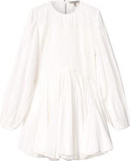 AllSaints Chia Smock Bodice Long Sleeve Cotton Blend Minidress