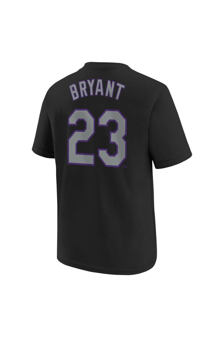 Youth Nike Kris Bryant Black Colorado Rockies Home Player Name & Number T-Shirt, Alternate, color, Black