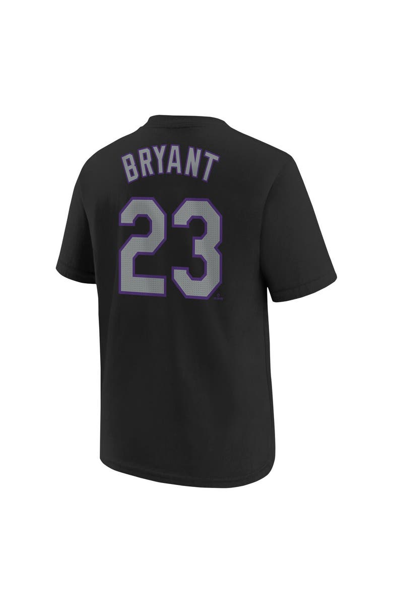 Nike Youth Nike Kris Bryant Black Colorado Rockies Home Player Name & Number T-Shirt, Alternate, color, Black