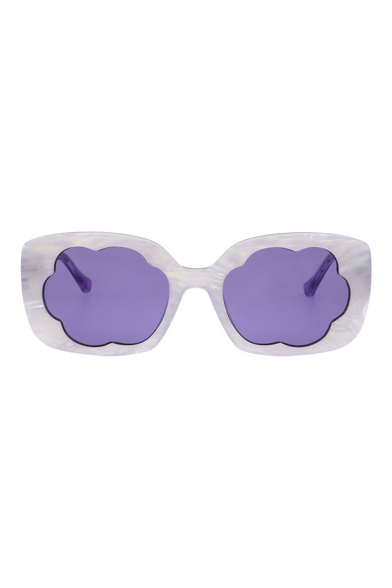 57mm Rectangular Sunglasses, Main, color, PEARL PURPLE