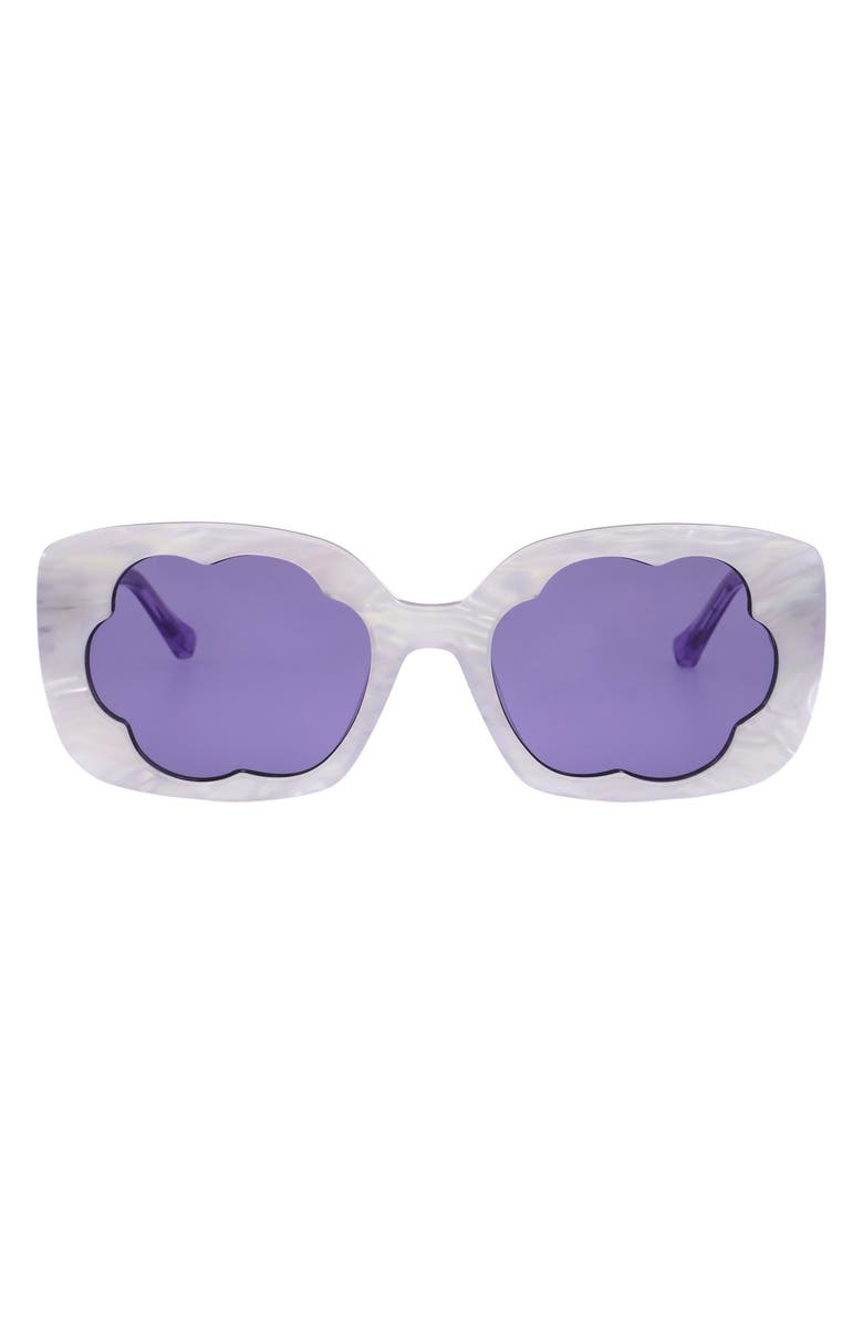 Florence by Mills 57mm Rectangular Sunglasses, Main, color, Pearl Purple