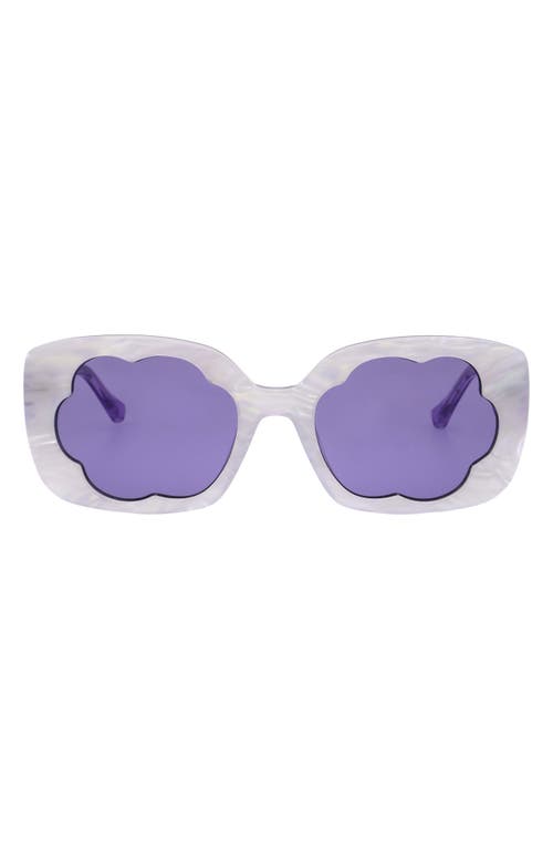 Florence By Mills 57mm Rectangular Sunglasses In Purple