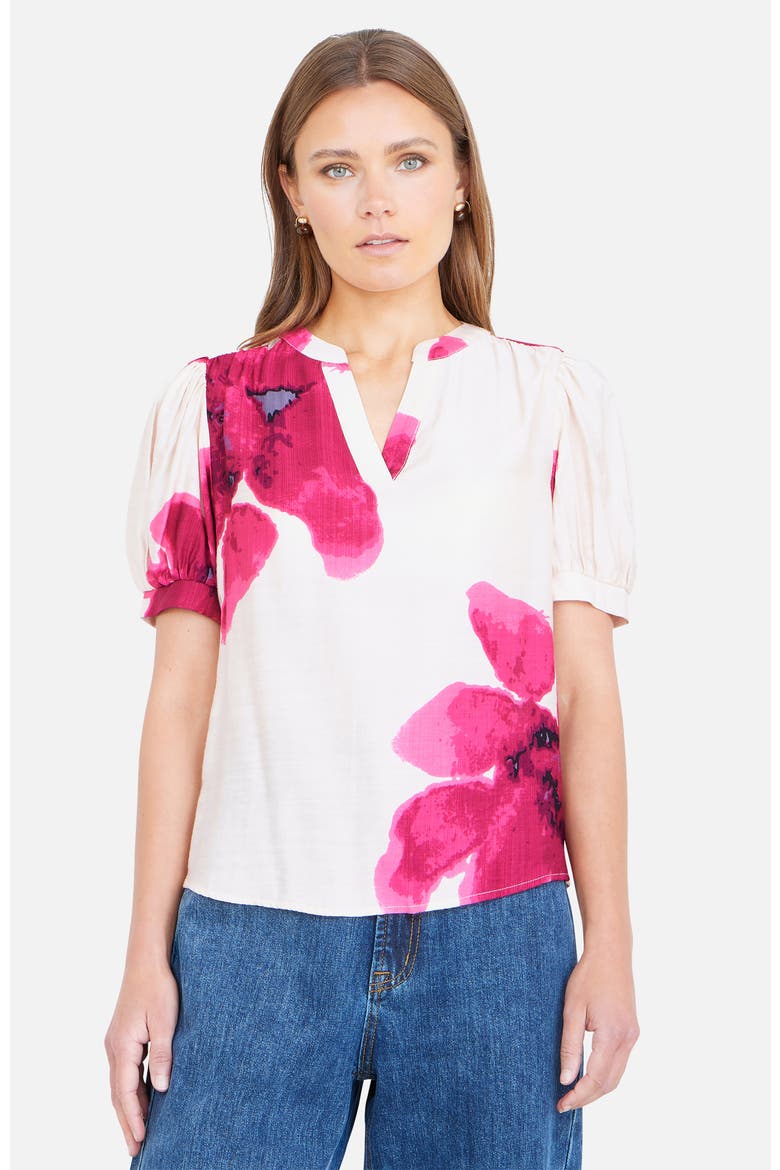 Watercolour Floral Top, Main, color, Pink