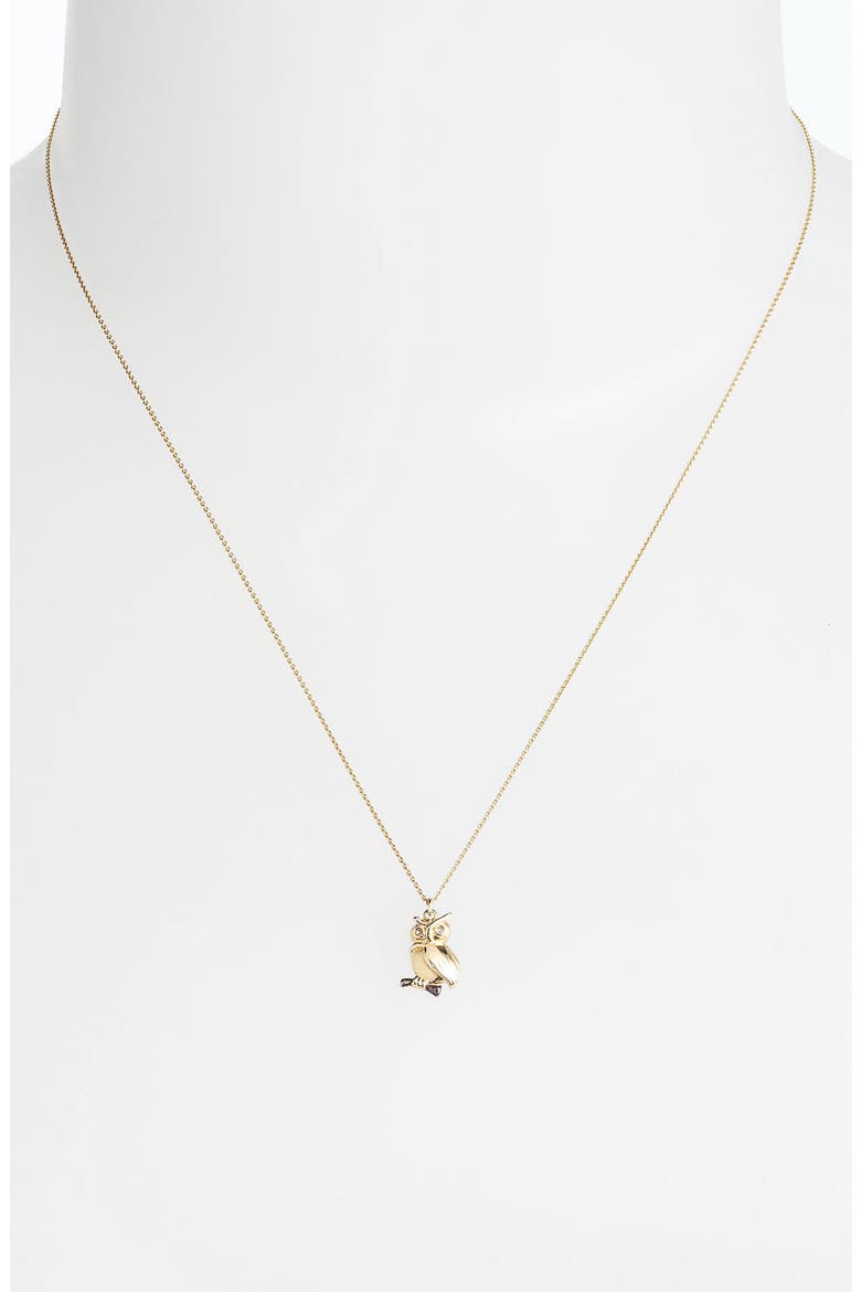 Owl Pendant Necklace, Alternate, color, YELLOW GOLD