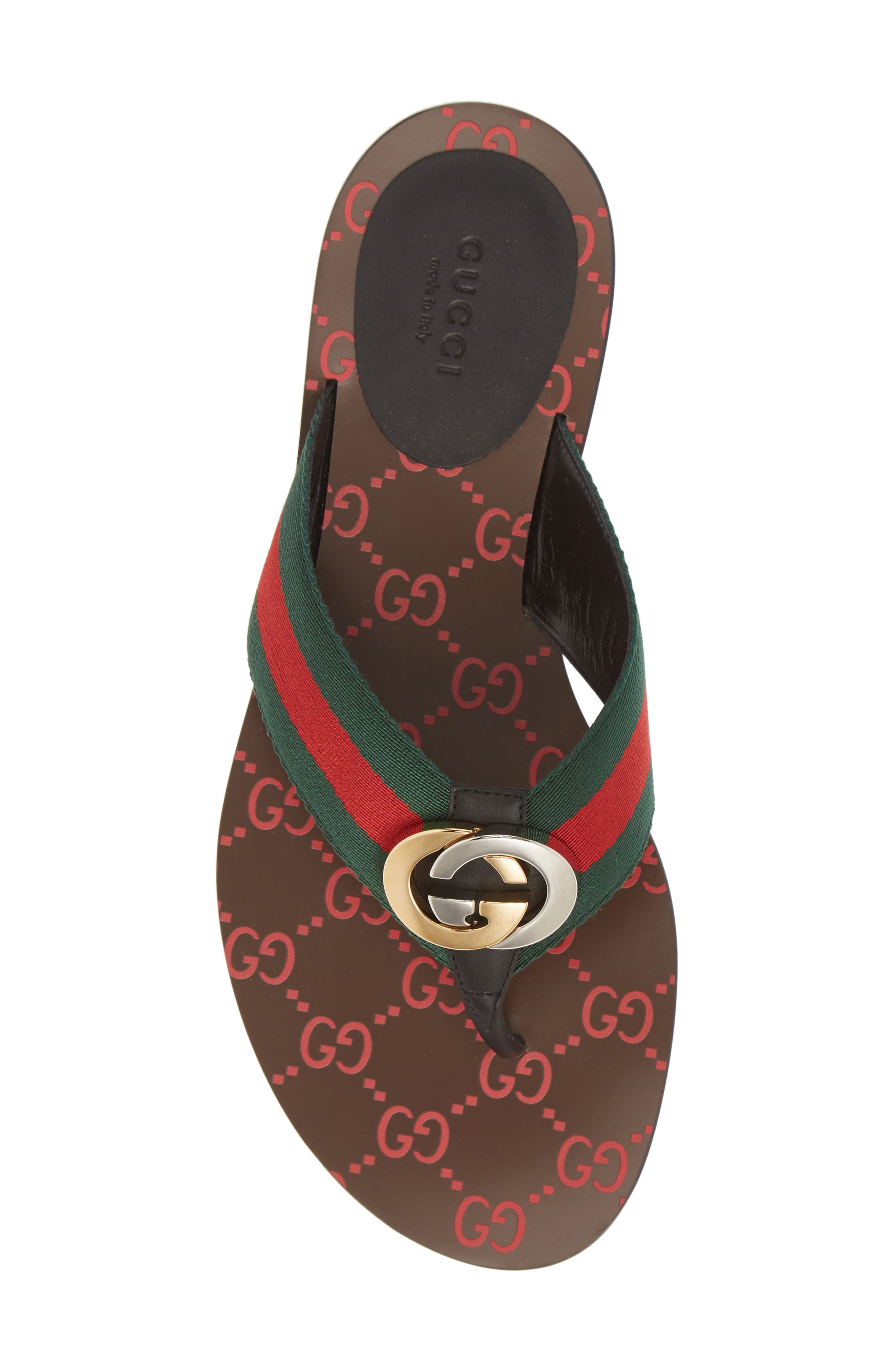 Kika GG Web Flip Flop, Alternate, color, GREEN/RED/BLACK