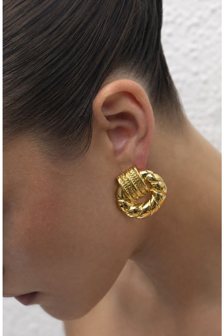 The Large Margaux Clip-On Earrings, Alternate, color, GOLD