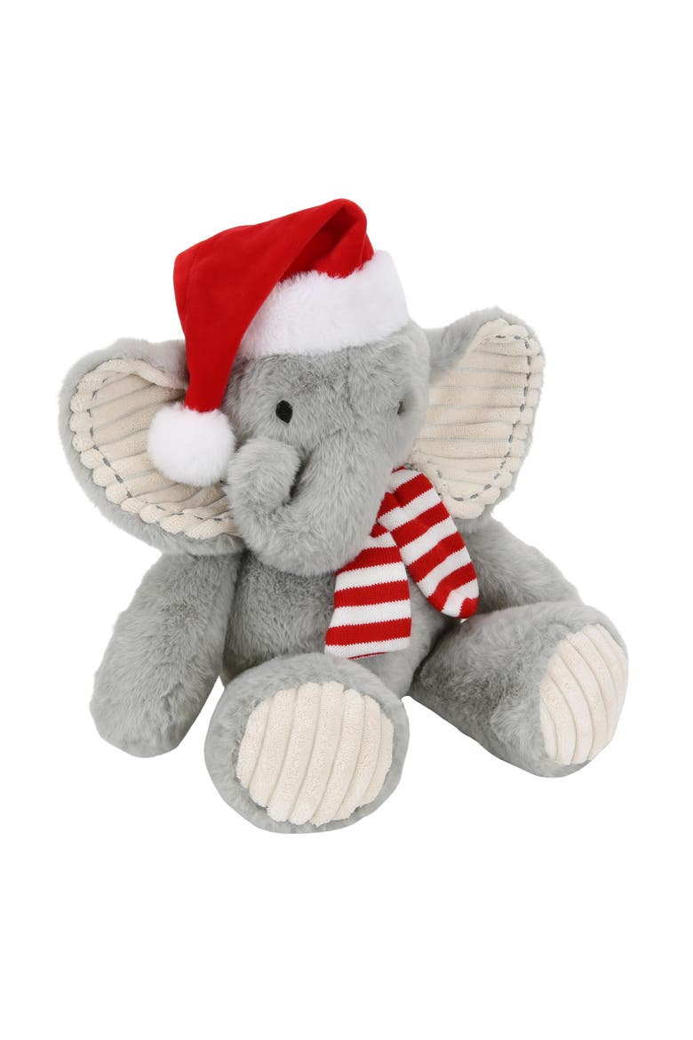 Jett Elephant Holiday/Christmas Plush Stuffed Animal Toy, Alternate, color, Gray