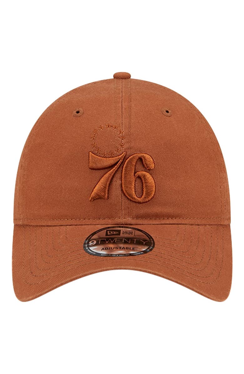 New Era Men's New Era Brown Philadelphia 76ers Colorpack Tonal 9TWENTY Adjustable Hat, Alternate, color, 