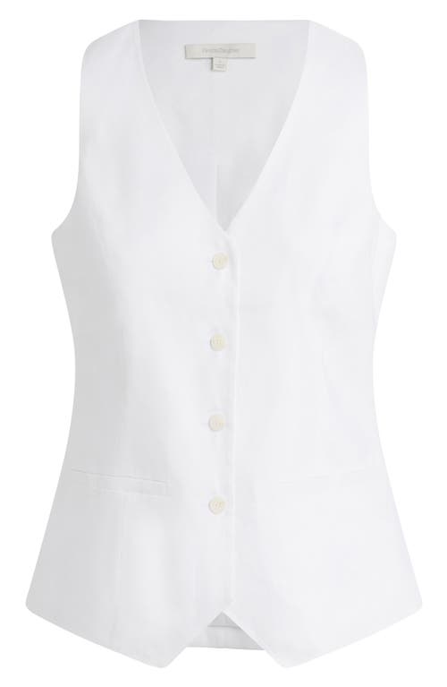Favorite Daughter The Jones Linen Blend Vest In Bright White