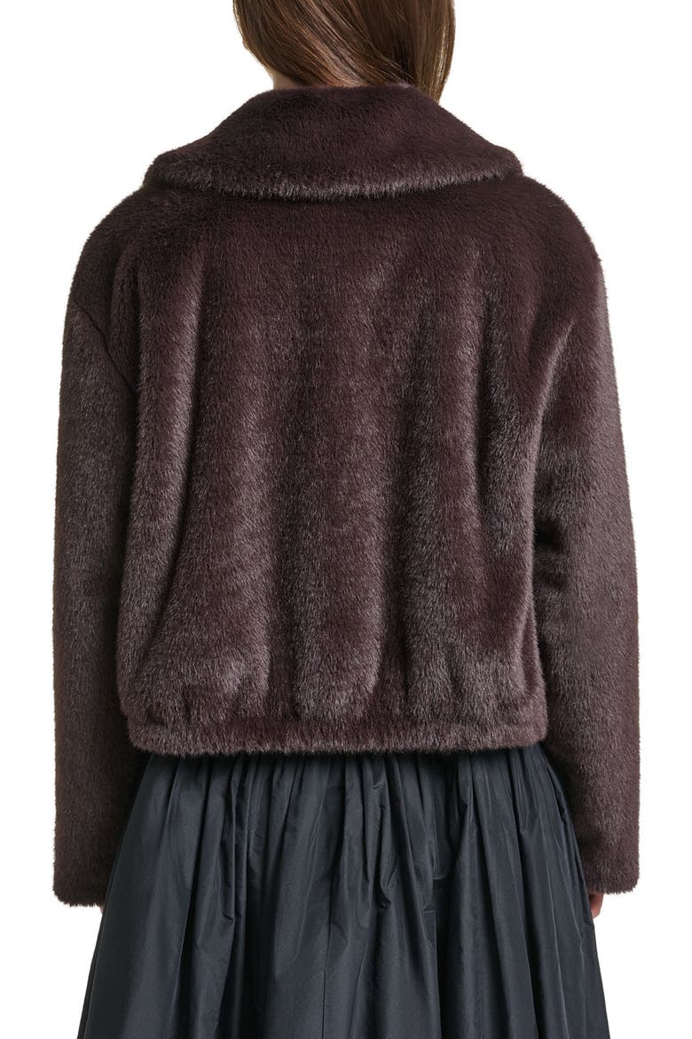 Bow Puller Faux Fur Jacket, Alternate, color, JAVA