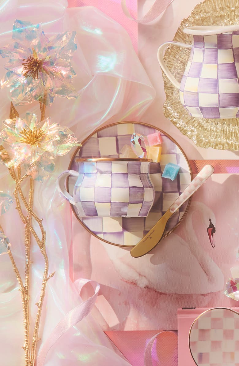 MACKENZIE CHILDS Violet Check Teacup, Alternate, color, Violet