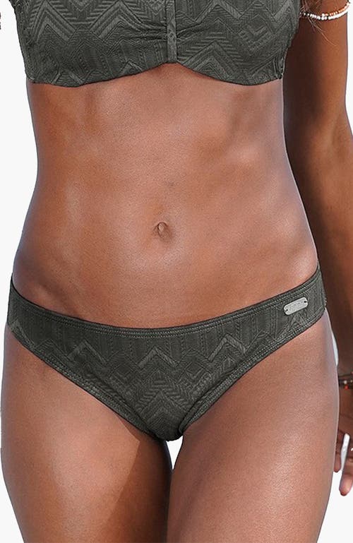 Lascana Textured Classic Bikini Bottom In Green