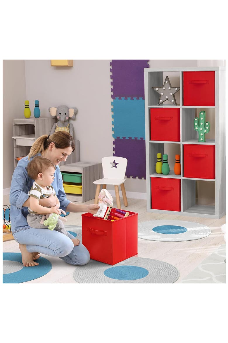 Collapsible Storage Cube, Alternate, color, RED
