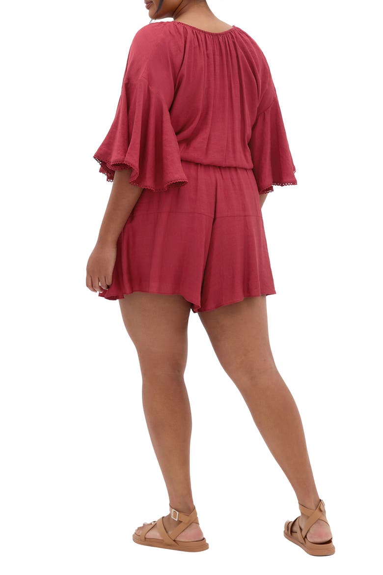 Harlow Tassel Tie Romper, Alternate, color, SHIRAZ