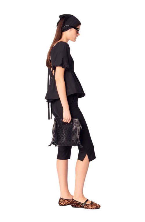 Maje Poplin Balloon Sleeve Top In Black