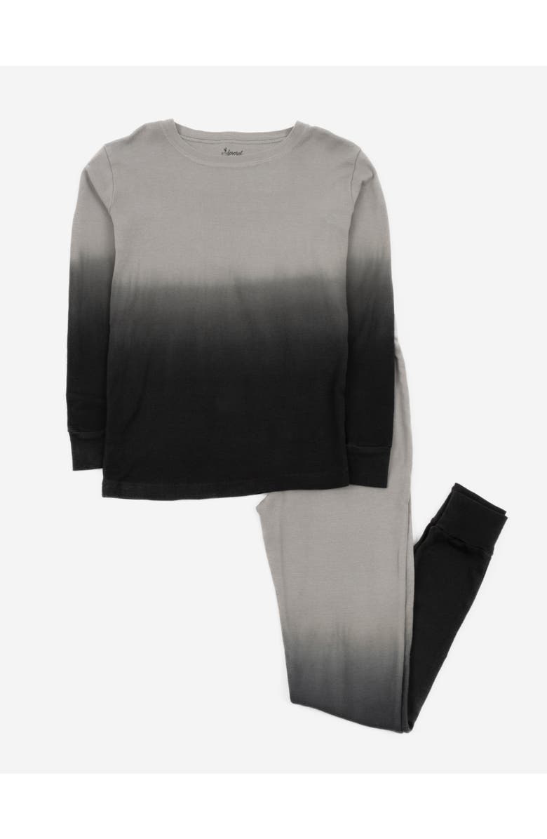 Leveret Kids Cotton Two-Piece Pajamas, Stripes, Solids & Tie Dye, Main, color, Tie Dye Gray