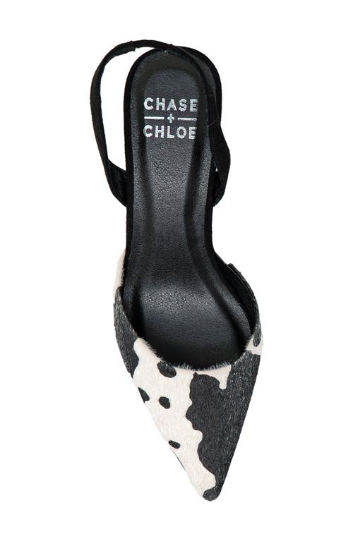 Chase & Chloe Chase And Chloe Arima Faux Fur Slingback Pump In Black