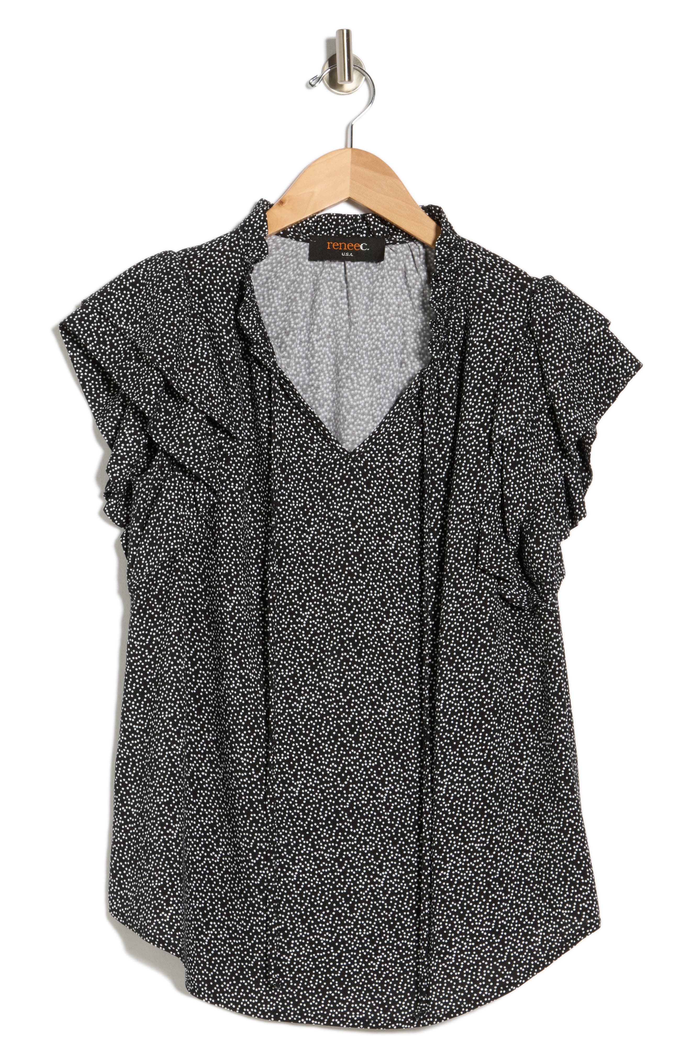 Renee C Ruffle Sleeve Top