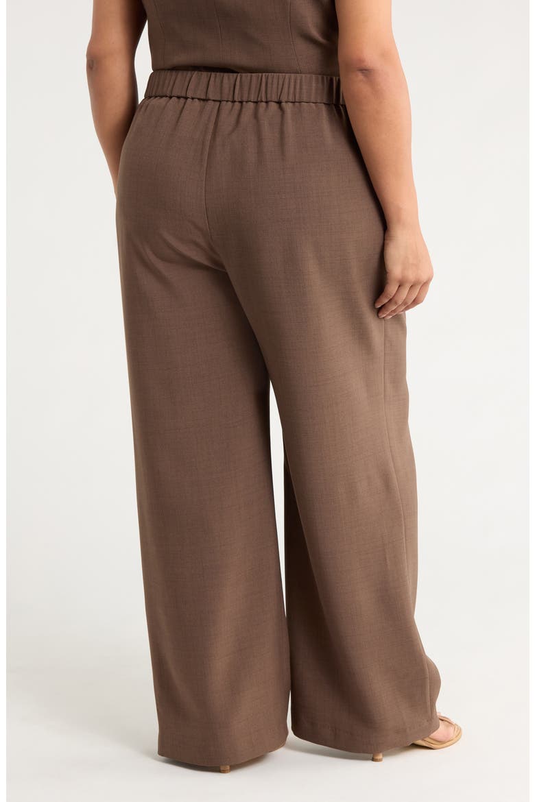 Pull-On Wide Leg Pants, Alternate, color, DARK BROWN MELANGE