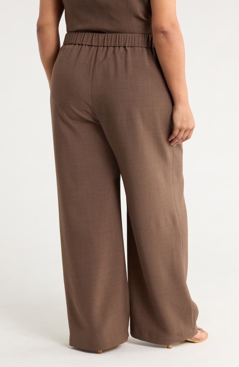 Gemma + Jane Pull-On Wide Leg Pants, Alternate, color, Dark Brown Melange