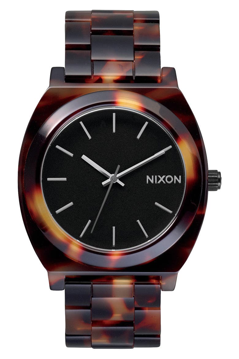 The Time Teller Acetate Bracelet Watch, 40mm, Main, color, TORTOISE